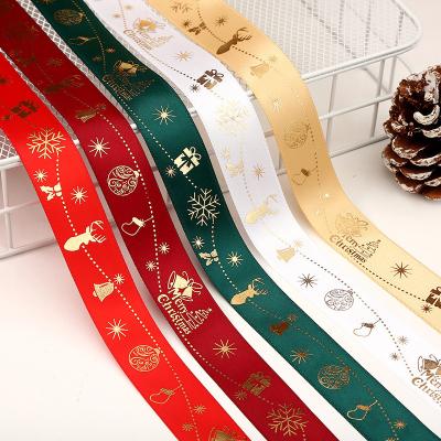 China Christmas HEYE Ribbon Printing Christmas Ribbon 2.5cm for Gift Packaging for sale