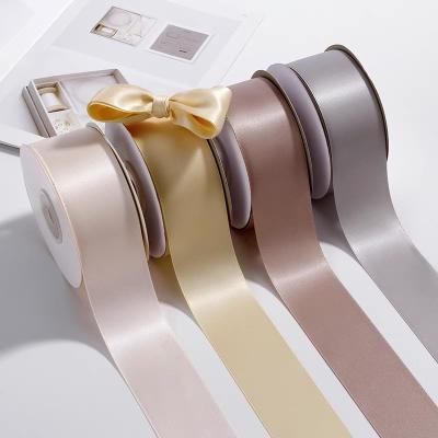 China Modest luxury Heye factor high-level Morandi colors for gift wrapping polyester satin ribbon for sale