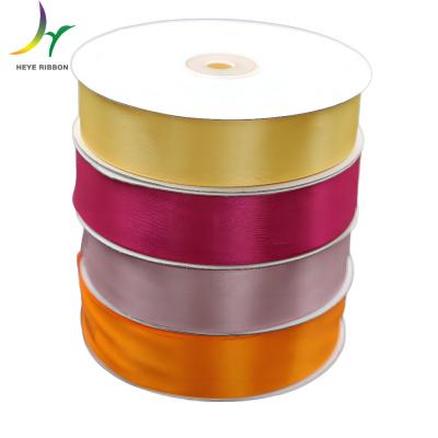 China Luster Heye factory double faced lowest price 3-100 mm polyester satin ribbon for hair accessories for sale