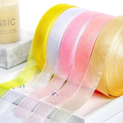 China Metallic Wholesale Gift Ribbons Heye brand Custom Logo Polyester Satin Ribbon for Packing Decoration for sale