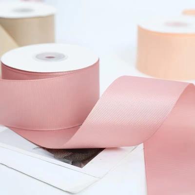 China Metallic Heye factory wholesale polyester solid colors ribbon 100 yards per roll grosgrain ribbon 1inch 1/2inch 2 inch for sale