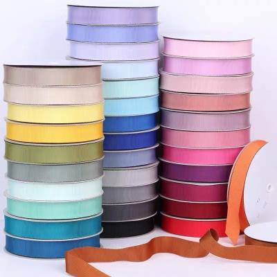 China Metallic Heye large stocked supply personalized solid colors 5-50mm widths white grosgrain ribbon for sale