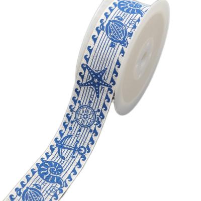 China Floral Heye ribbon manufacture linen look customized printing solid color ribbon for sale