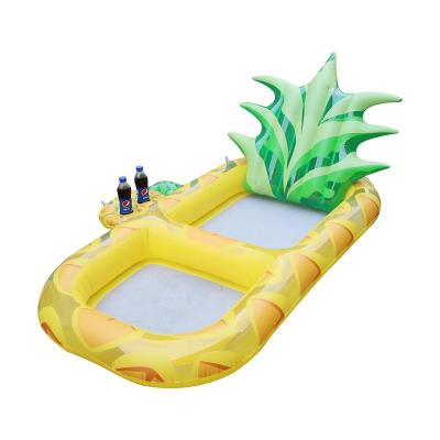 China Inflatable Hammock Pineapple Mesh Water Row Deck Chair PVC Mesh Floating Bed Strawberry Fruit Pool Floating Island for sale