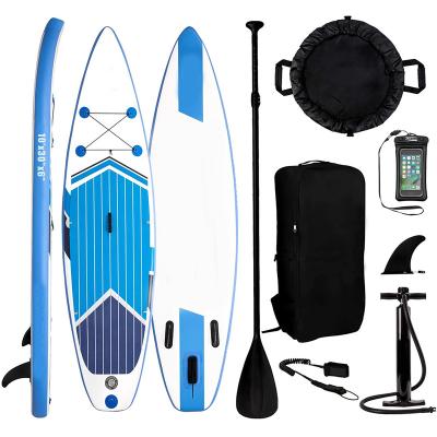 China Watersports Beginner Stand Intermediate Inflatable Blue Paddle Board Travel Water Surfboards ISUP For Adults Youth for sale