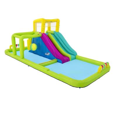 China PVC Bestway 53387 H2OGO! Splash Course Kids Inflatable Water Park 2.65 M Large Rafting Pool Slide Outdoor Playground Kids for sale