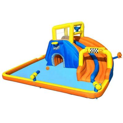 China Bestway 53377 Outdoor Mega Super Speedway Water Park Slide Water Park Pool Inflatable Kids Paddling Pool for sale