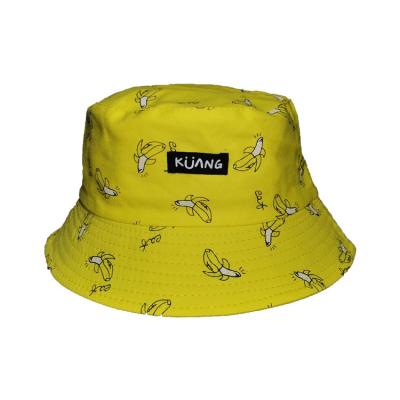 China 100% Cotton Panama Bucket Hat Men Summer Bucket Hat Banana Print Hat Yellow Hops 100% Hop Fishing Fisherman for sale