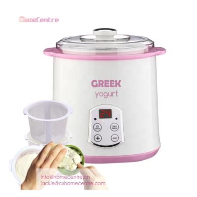 China Automatic Household LED Digital Greek Time And Temperature Control Yogurt Maker With Strainer for sale