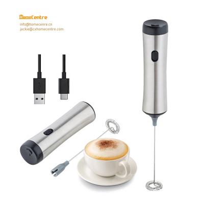 China Sustainable High Power Portable Handheld Rechargeable Milk Frother Milk Foamer Coffee Blender for sale