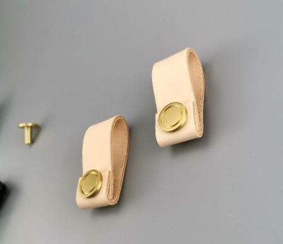 China Modern Wholesale Genuine Leather Brass Sideboard Handles Drawer Pulls Hardware 2021 for sale