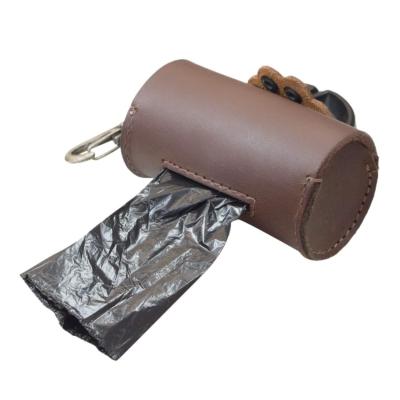 China YY Viable Personalized Dog Poop Holder Bag Genuine Leather Dog Waste Bag For Pet for sale