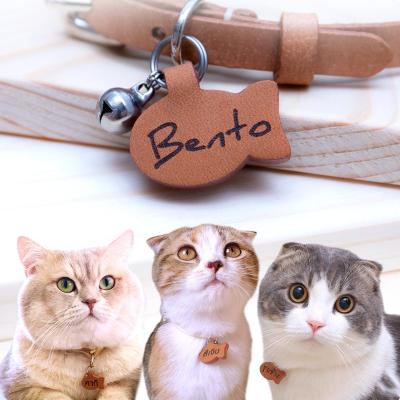 China Wholesale PU Padded Leather Cat Collar Id Tags Unique Pet Tag Novel Animal Tag For Pet for sale