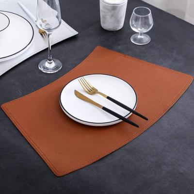 China Viable Custom Non-Slip Leather Kitchen Table Dining Mat Desk Laptop Desk Mouse Pad Place Mats For Home Decor for sale