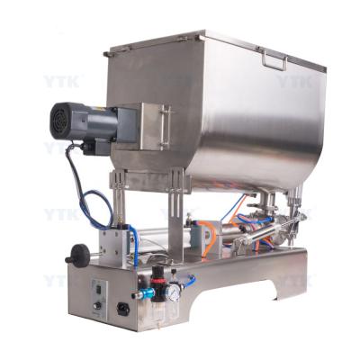 China 50-500ml food pneumatic glass jar volumetric filler/horizontal mixing tomato sauce/salad filling machine for sale