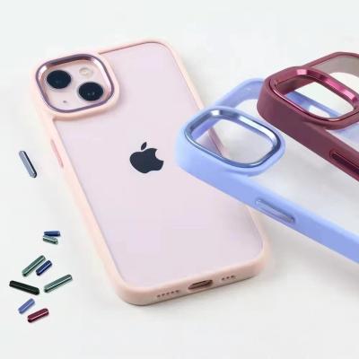 China New Design TPU Anti-drop Phone Case Cover Phone Back Shell With Metal Lens Frame For iPhone 13 for sale