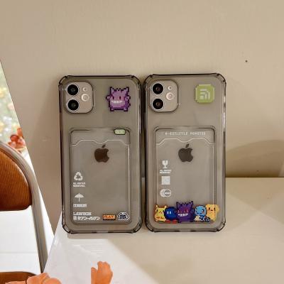 China Shockproof Transparent Clear TPU Wallet Pocket Phone Case Cover For iPhone 6/7/8/x/xs/11/12/13 for sale