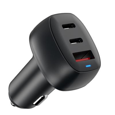 China QC 3.0+PD 3 Ports Car Accessories 3 USB Car Charger 50W Smart Car Charging Left Charger For Iphone Mobile Phone for sale