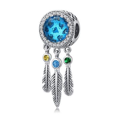 China Miyami Cute Wholesale Spiritual Dreamcatcher Dangle Charm Fit Snake Fashionable Dreamcatcher Bracelet 925 Sterling Silver Charm for sale