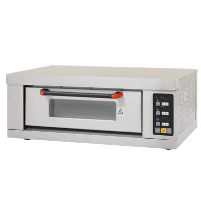 China Full One Deck Bakery Digital Controller Stainless Electric Deck Oven With Stone For Pizza And Bread for sale