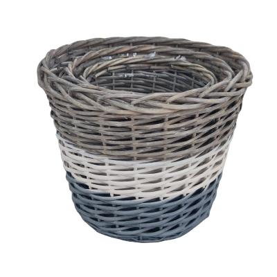 China Practical high quality wholesale viable fruit storage basket three piece storage wicker basket for sale