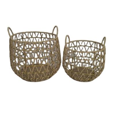 China Wholesale Viable Iron Practical High Quality Oval Wire Storage Basket Grass Basket Storage Wicker Basket for sale