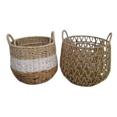 China Custom Viable Modern High Quality Oval Wire Storage Basket Grass Basket Storage Wicker Basket for sale