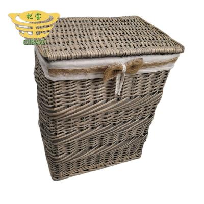 China Modern and fashionable new product natural wicker laundry basket with cover laundry basket storage high quality multifunctional basket for sale