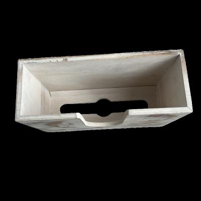 China Handmade Custom Wooden Tissue Rack Solid Wood Tissue Box Hot Selling With Brushed Color for sale