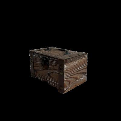 China Custom Traditional Chinese Wooden Treasure Chest Wooden Box Decorative Pine Wood Box with Locking Clasp for Crafts for sale