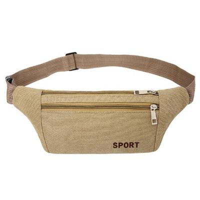 China Water Proof Mens Goods Outdoor Sports Canvas Fanny Pack Running Bum Cycling Pocket Belt Hip Waist Bag for sale