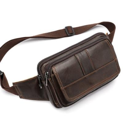 China Waterproof Men's Leather Waist Bag Pussy Pack Money Belt Male Bag Men Phone Shoulder Bags for sale