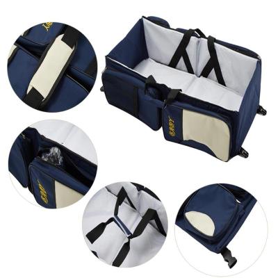 China Multifunctional Portable Waterproof Foldable Baby Hutches Travel Mum Shoulder Bag Diaper Care Bag for sale