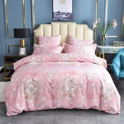 China Microfiber Cotton 6 Pcs Queen King Nondisposable Bedding Set Flower for sale