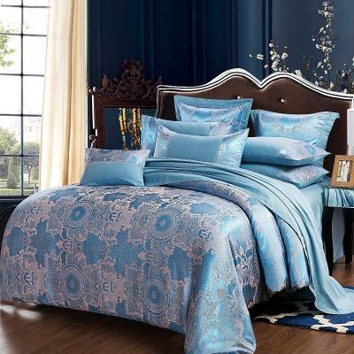 China Nondisposable Wholesale Custom Fitted Sheet Blended Jacquard Bedding Set for sale