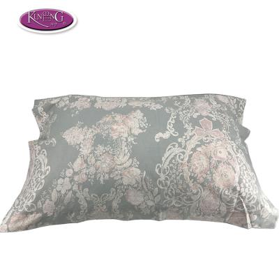 China Queen Size Viable Green Environmental Chinese Flower Printed Pillow Cover For Sleep for sale