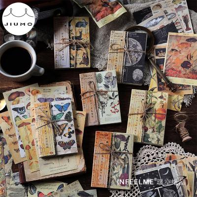 China Europe 6 Styles Vintage 60pcs/bag Butterfly Card Stock Paper Literary Aesthetic Animal Account Decorative Material Paper JIUMO for sale