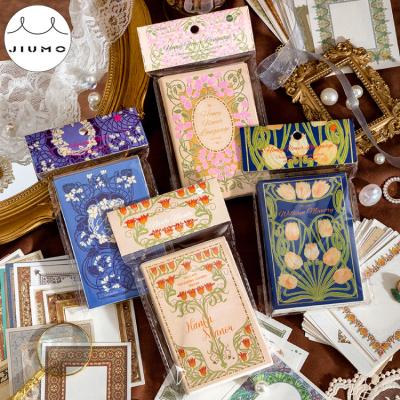 China Europe Style 100Pcs/Bag Vintage Flower Cardstocks Retro Style Lettering Decorative Material JIUMO 4 Count Hand Paper Gorgeous for sale