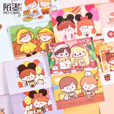 China Europe 4 Designs 4 Pcs/Hand Series Asteroid Love Style Cartoon Greeting Card Material Envelope Set Account DIY Decoration Set JIUMO for sale