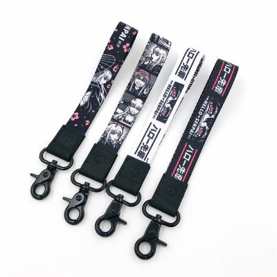 China Advertising Wholesale Custom Lanyard Fashion Colorful Keychain High Quality Polyester Lanyard Keychain for sale