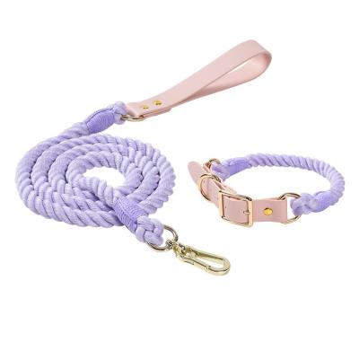 China Sustainable Cotton Soft Caribbean Rope Leash Handmade Dog Rope for sale