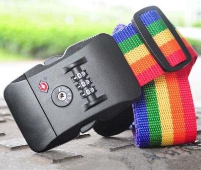 China Multifunctional Colorful TSA Lock Buckle Luggage Strap For Travel for sale