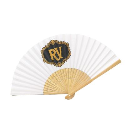 China China Promotional Advertise Hand Held Paper Fan Bulk Custom Natural Bamboo Paper Fan for sale