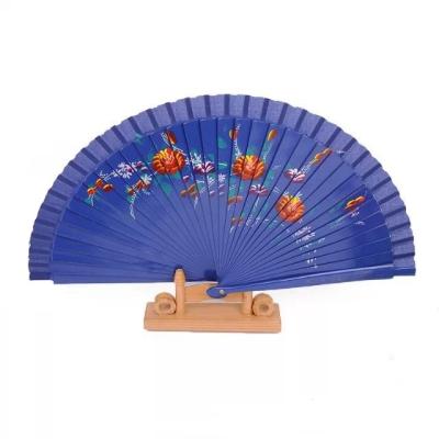 China Europe Style Painting Fancy Wedding Favor Folding Spanish Wooden Hand Fan for sale