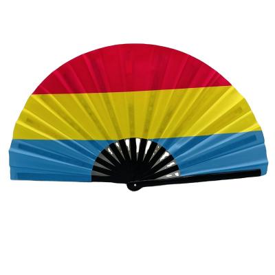 China Europe Pansexuality Pansexual Omnisexuality Pride Clack Hand Rave Fan for Dance Pride Folding Fan of the Queen of Hindrances Men Women for sale