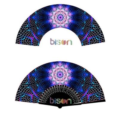 China China Bulk Sturdy Personalized Hand Fans With Custom Printed Folding Logo For Women for sale