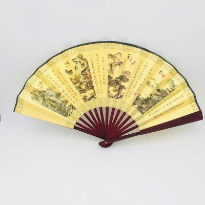 China Europe Fan Chinese Style Big Black Folding Men Folded Fans To Dance Cosplay Home Ministry for sale