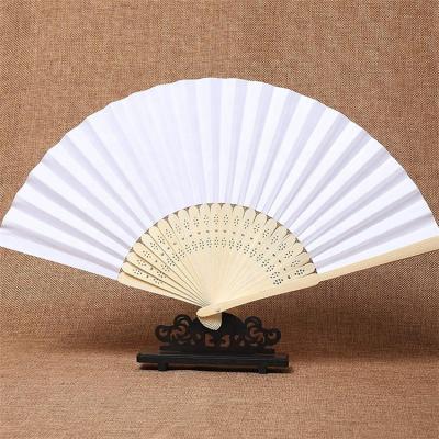 China Custom Wholesale Promotional Bulk Europe Plain Paper Hand Fans Logo Hand Held Paper Fan for sale