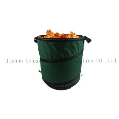 China 600D Oxford Pop Portable Outdoor Garden Yard Waste Bin Leaf Folding Waste Bin Folding Utility Bag for sale