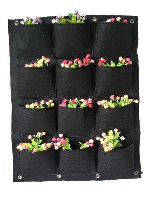 China Recycled Felt Heavy Duty Felt 12 Pcs Pockets Hanging Vertical Garden Planter Walls Indoor/Outdoor Decoration Flower Pot for sale